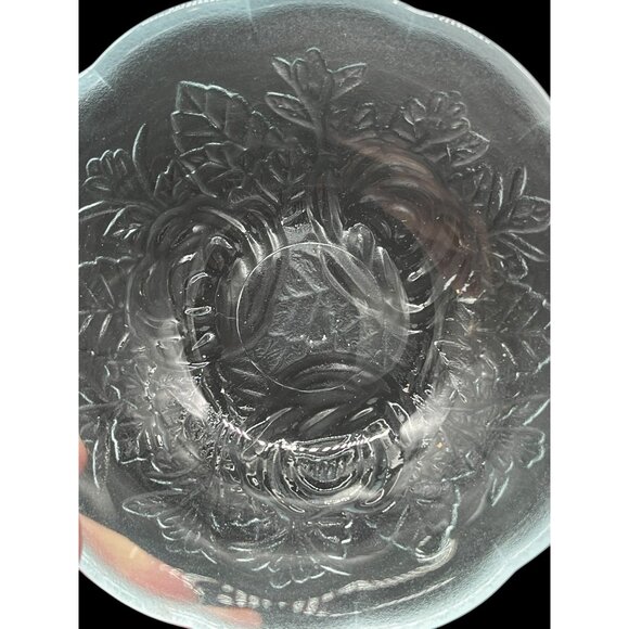 Raised Etched Rose Clear Bowl - Picture 4 of 9